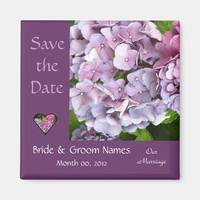 Hydrangea Wedding Enregistrer La Date Magnet (Devant)