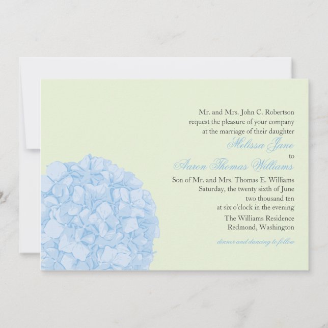 Hydrangea Wedding Invitation (Front)