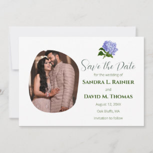 Hydrangea Wedding Photo Save The Date