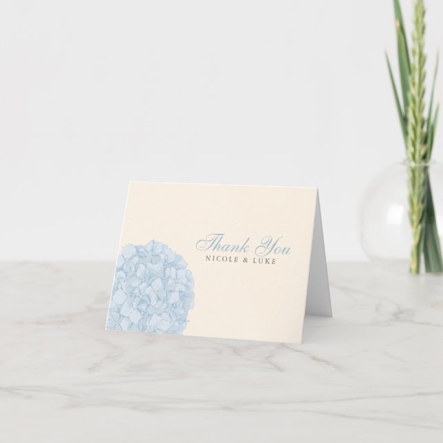 Hydrangea Wedding Thank You Card (Front)