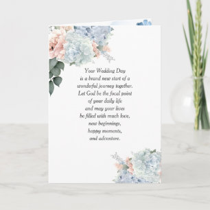 Hydrangea Wedding with Religious Text Card