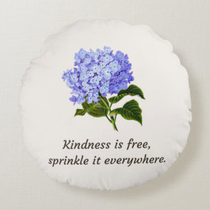 Hydrangea With Quote Round Pillow