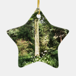 Hydrangea Wood Trees Nature Photography Ceramic Ornament
