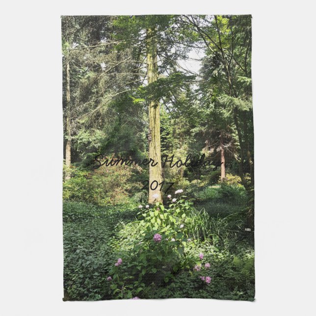 Hydrangea Wood Trees Nature Photography Kitchen Towel (Vertical)