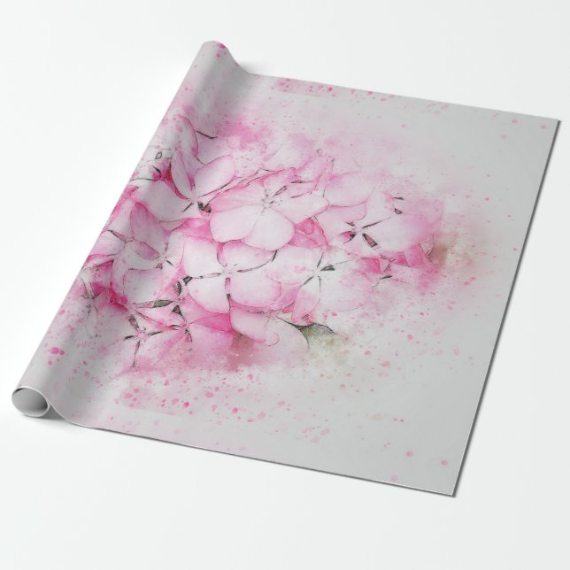 Hydrangea  wrapping paper (Unrolled)