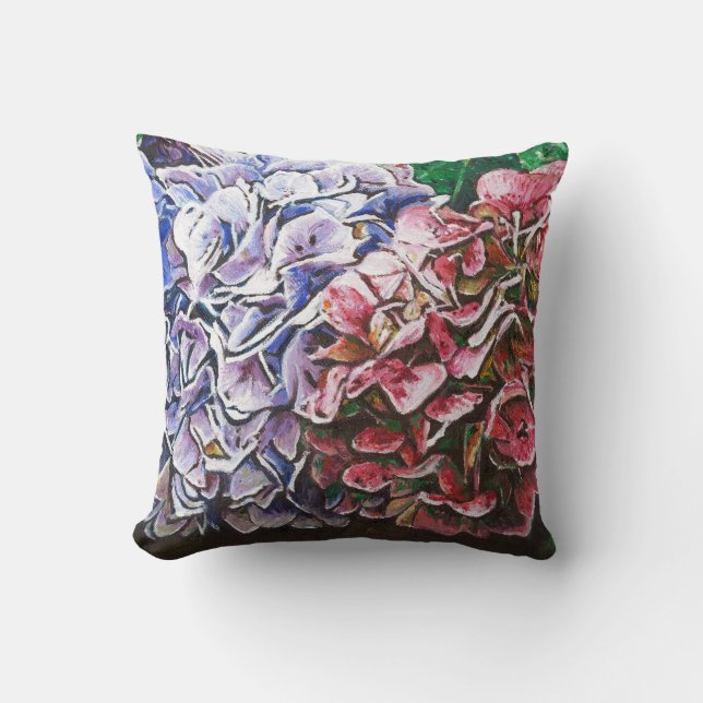 Hydrangeas 2010 throw pillow (Front)