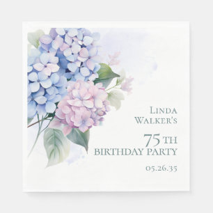 Hydrangeas 75th Birthday Party Napkin