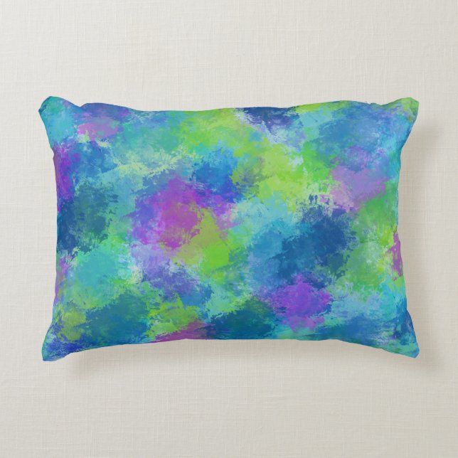 Hydrangeas Abstract Accent Pillow (Front)