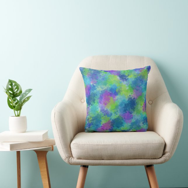 Hydrangeas Abstract Throw Pillow (Chair)