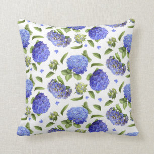 Hydrangeas All Over Throw Pillow