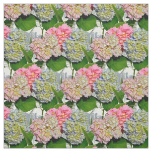 Hydrangeas and Mason jar Fabric