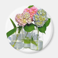 hydrangeas and mason jar