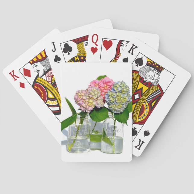 Hydrangeas and Mason jar Playing Cards (Back)