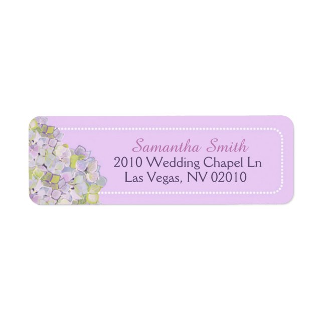 Hydrangeas and Pearls Wedding Labels (Front)