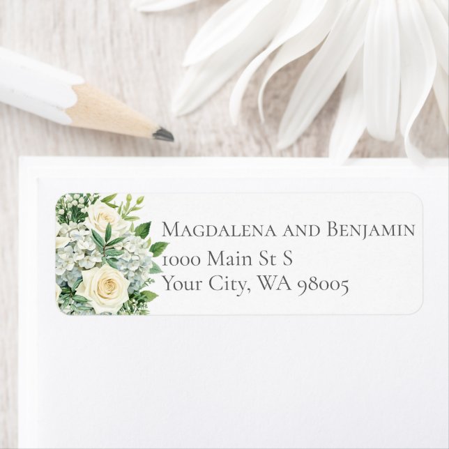 Hydrangeas Blanches Roses Fleurs Verdure Mariage (En situation)