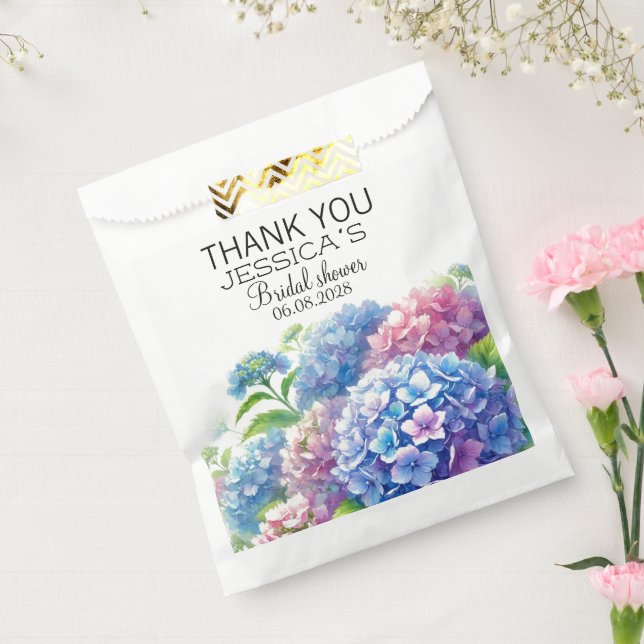 Hydrangeas Blue Flowers  Bridal Shower Party Favour Bag (Sealed)