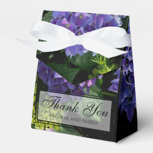 Hydrangeas blue purple floral flower garden favor box
