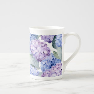 Hydrangeas bone china mug