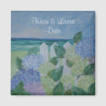 Hydrangeas By The Beach Wedding Magnet<br><div class="desc">This magnet features hydrangeas on the beach,  a popular painting by well loved Connecticut artist,  Brendan Loughlin.</div>