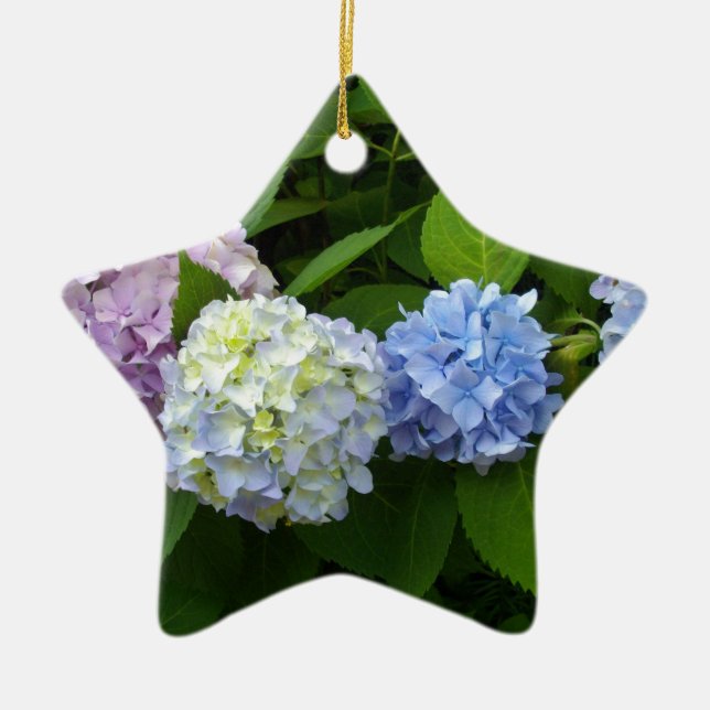 Hydrangeas Ceramic Ornament (Front)