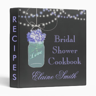 Hydrangeas Chalkboard Mason Jar Recipe Folder Binder