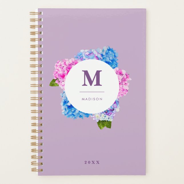 Hydrangeas couronne de fleurs | Monogramme (Devant)