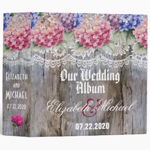 Hydrangeas dentelle et grange Classeur d'album de