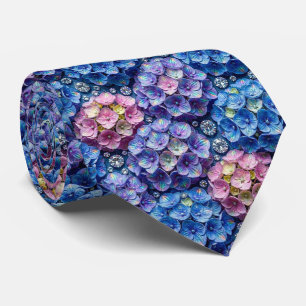  Hydrangeas & Diamonds   Wedding and Events Neck  Tie