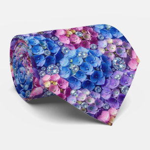  Hydrangeas & Diamonds   Wedding and Events Neck  Tie