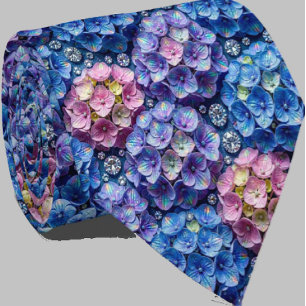  Hydrangeas & Diamonds   Wedding and Events Neck  Tie