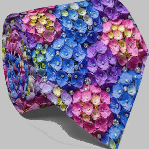  Hydrangeas & Diamonds   Wedding and Events Neck  Tie