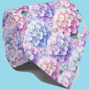 Hydrangeas & Diamonds   Wedding and Events Neck  Tie