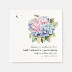 Hydrangeas Elegant Wedding Napkins