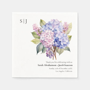 Hydrangeas Elegant Wedding Napkins