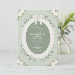 Hydrangeas et dentelle de sauge verte Invitation d