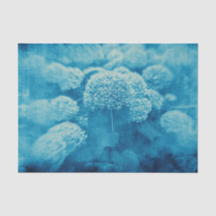 Hydrangeas Floral Chic Blue Teal Vintage Texture Tissue Paper