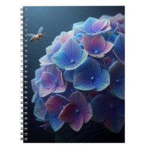 Hydrangeas Floral Purple and Blue Notebook