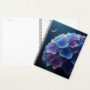 Hydrangeas Floral Purple and Blue Planner