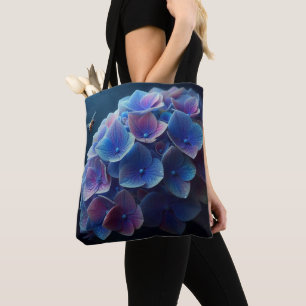 Hydrangeas Floral Purple and Blue Tote Bag