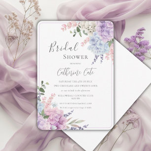 Hydrangeas Floral Watercolor Bridal Shower Invitation
