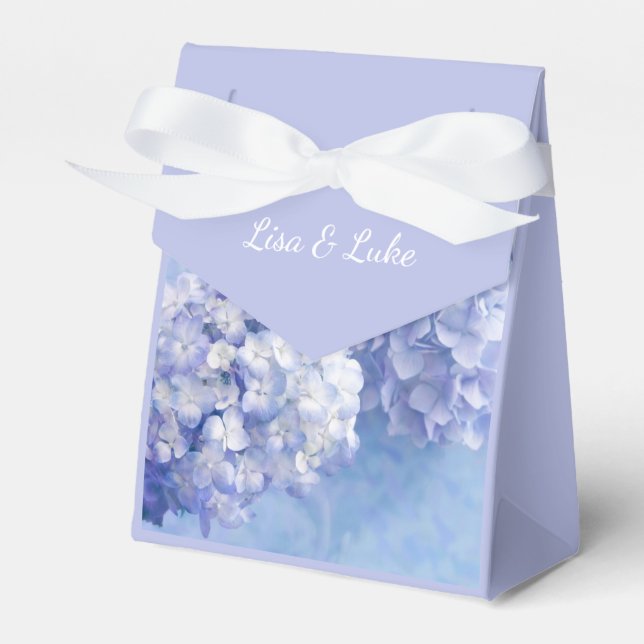 Hydrangeas Gift Box-With Custom Names Favor Box (Front Side)