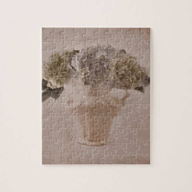 Hydrangeas In A Vase Jigsaw Puzzle (Vertical)