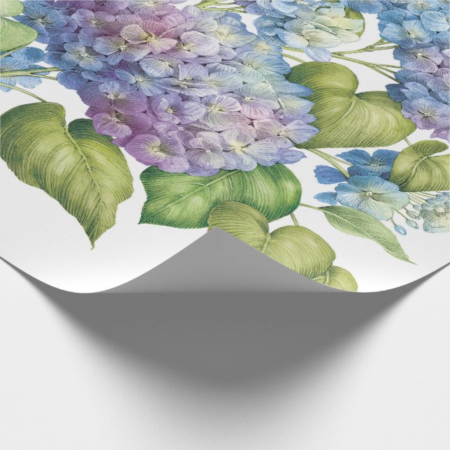 Hydrangeas in Bloom Wrapping Paper (Corner)