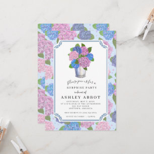Hydrangeas Invitation 5x7 (A7 Size) Blues & Pinks