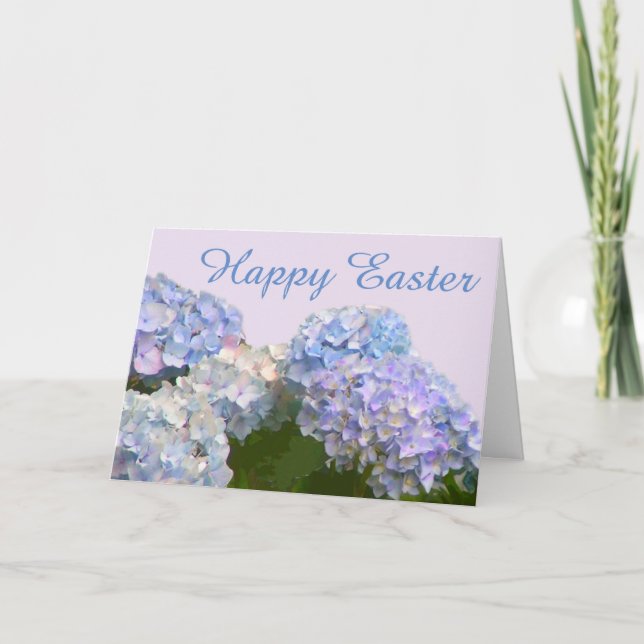 Hydrangeas Large Font Easter Card (Front)