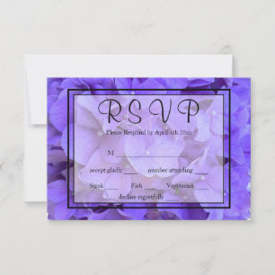 Hydrangeas Lavender lilac RSVP Card