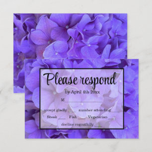 Hydrangeas Lavender lilac RSVP Card