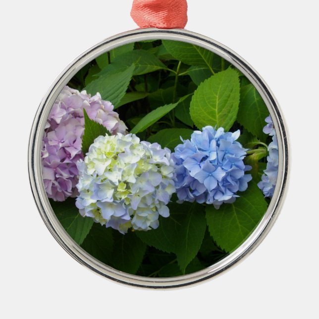 Hydrangeas Metal Ornament (Front)