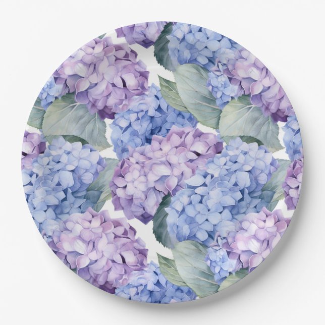 Hydrangeas  paper plate (Front)