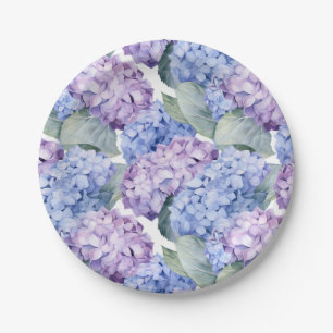 Hydrangeas paper plate